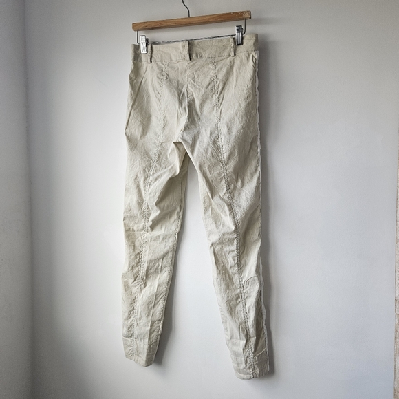 Annette Goertz Germany 2020 Cream And White Stripe Split Hem Leisure Pants - Picture 8 of 15